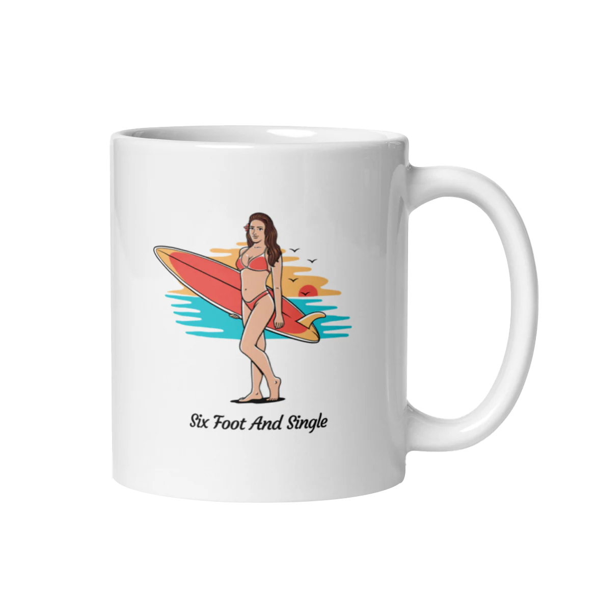 Six foot and Single Coffee Mug (White)